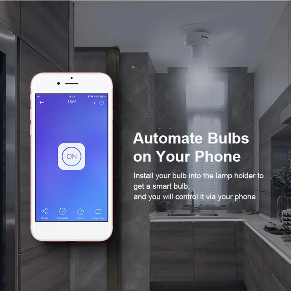 SONOFF Slampher R2 ITEAD WiFi умный светильник держатель лампы 433 МГц RF E27 беспроводной для Amazon