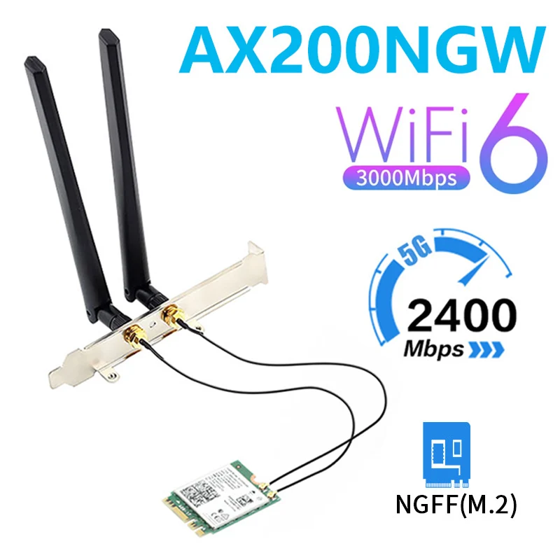 Двухдиапазонный беспроводной ноутбук Intel AX200 2 4 Гбит/с 802.11AX Wi-Fi 6 M.2 ngff WLAN карта