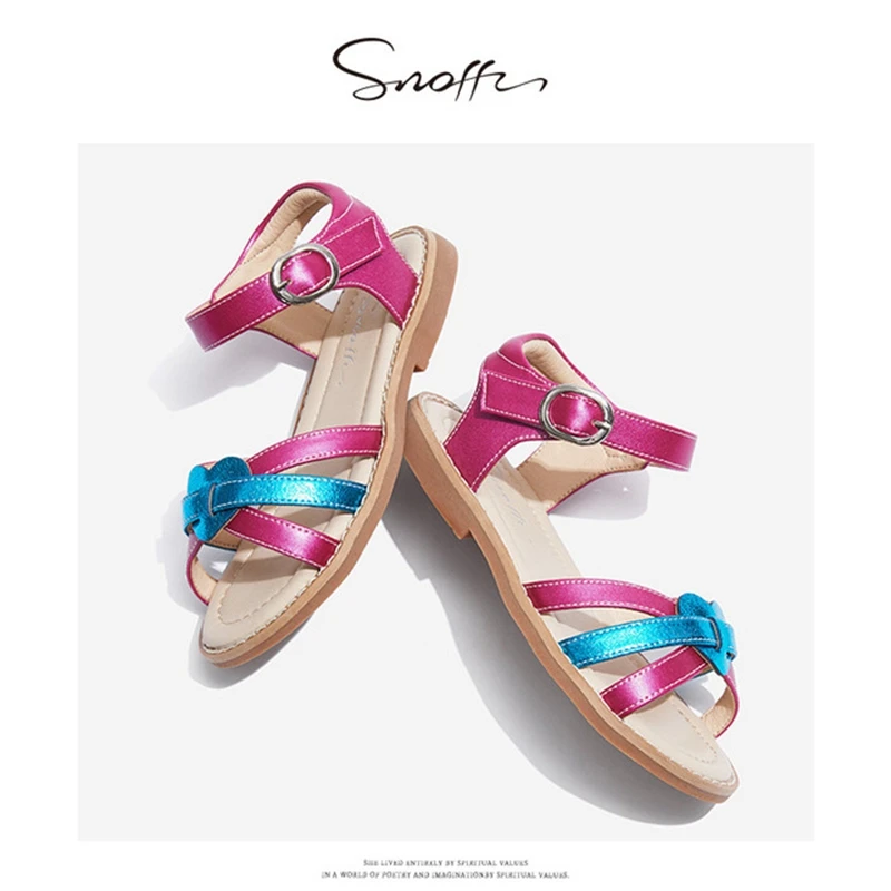 

Girls Sandals Summer Hot Children Princess Shoes Candy Color Big Girls Beach Sandal Flat School Student Shoes KS620