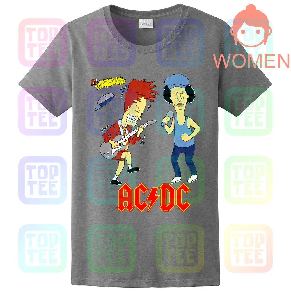 WOMEN-GRAY Ограниченная серия! 1996 AC/DC Beavis and Butthead футболка тяжелый хлопок США размер - Цвет: WOMEN-GRAY