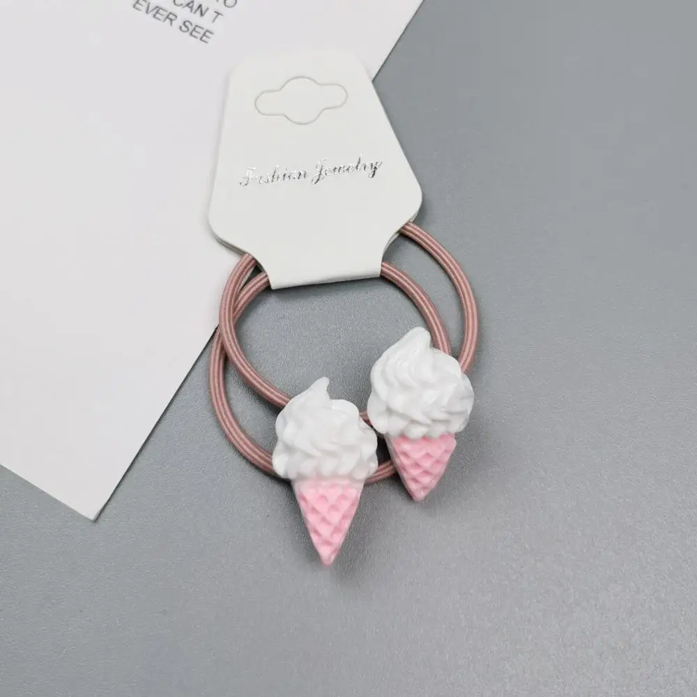 Новинка летние детские резинки для волос с мороженым тонких Эластичные