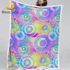 BlessLiving Fireworks Pink Blanket Girls Blankets For Beds Neon Colorful Urban Custom Blanket on Sofa Floral Plush Bedspreads 1