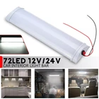 Светодиодная лампа для салона автомобиля, белый светильник с переключателем для фургона, грузовика, автофургона, домов на колесах, лодки, комнатный потолочный светильник, 10 Вт, 72 светодиодный Ода