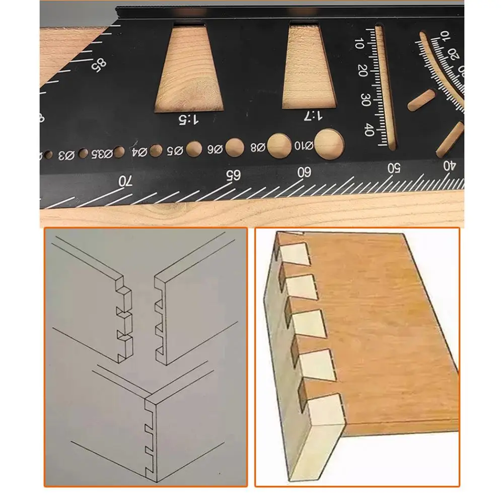 Aluminum Alloy Scriber Wood Joints Gauge Template Woodworking Vertical Angle Calibration Practical Dovetail Marking | Инструменты