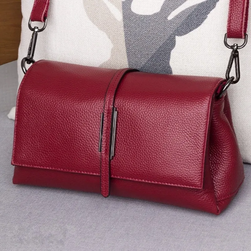 

Fashion Women Multi-Layer Over The Shoulder Small Bags Real Leather Crossbody Bag Zipper Hasp Office Lady Elegant Tote Handbags