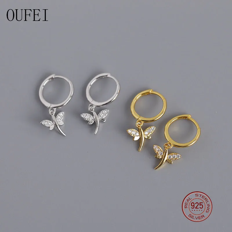 

Серьги OUFEI в форме стрекозы для женщин, 925, висячие серьги из серебра 925 пробы, стразы, изящные, 2020