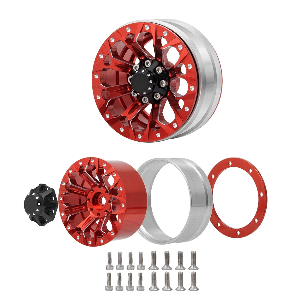 

AXSPEED 1.9 inch Metal Beadlock Wheel Rims for 1/10 Scale AXIAL SCX10 D90 CC01 TRX4 RC Crawler