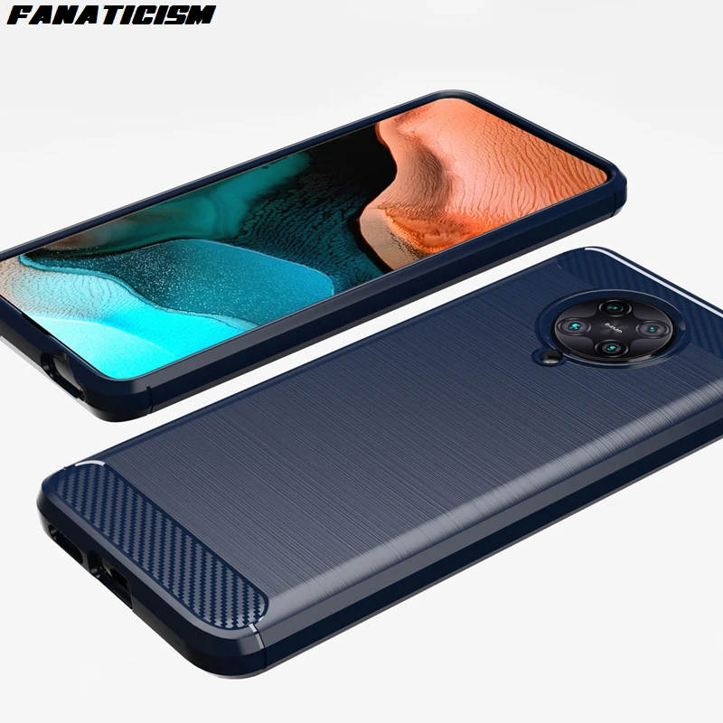 

500pcs Anti-knock Brushed Soft TPU Cases For Xiaomi Redmi K30 Pro Zoom K30Pro K30S Carbon Fiber Rugged Shield Phone Cover