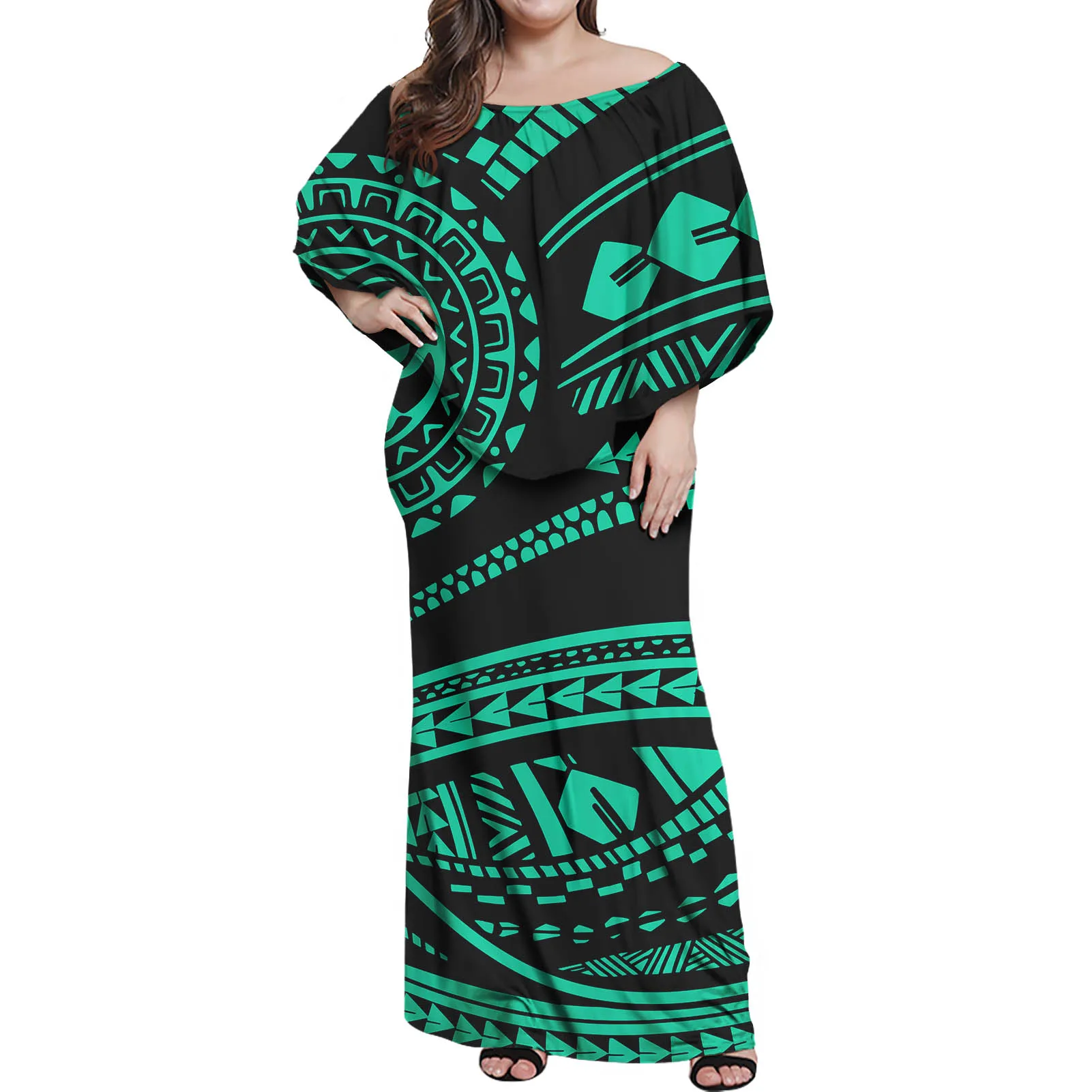 

HYCOOL New Fashion Hawaii Yellow Off Shoulder Sleeveless Women Holiday Party Plus Size Dresses Club Sexy Cloth for Ladies