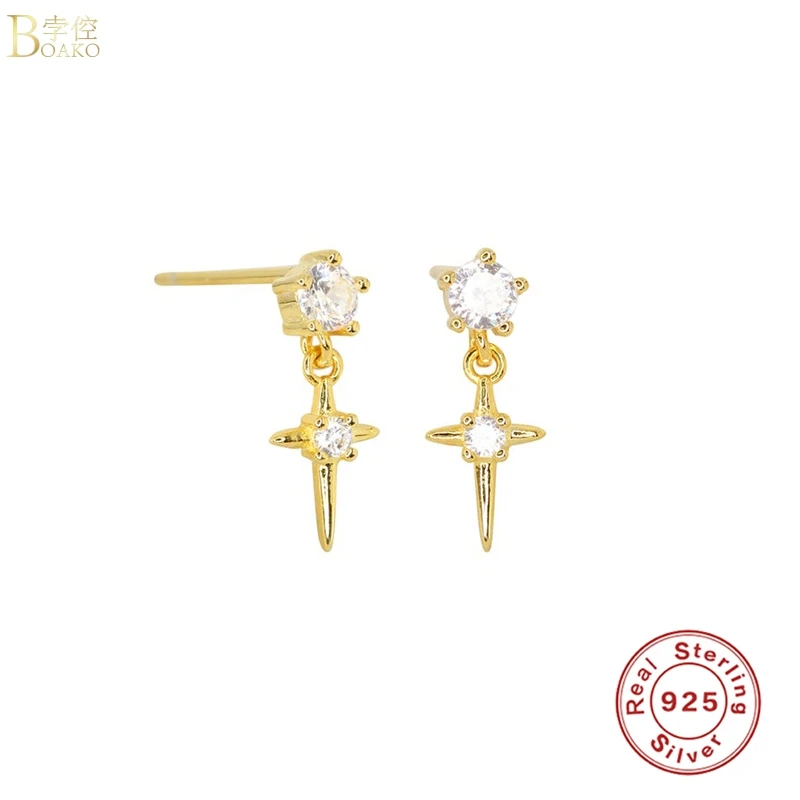 

Серьги-подвески женские из серебра 925 пробы, с цирконом