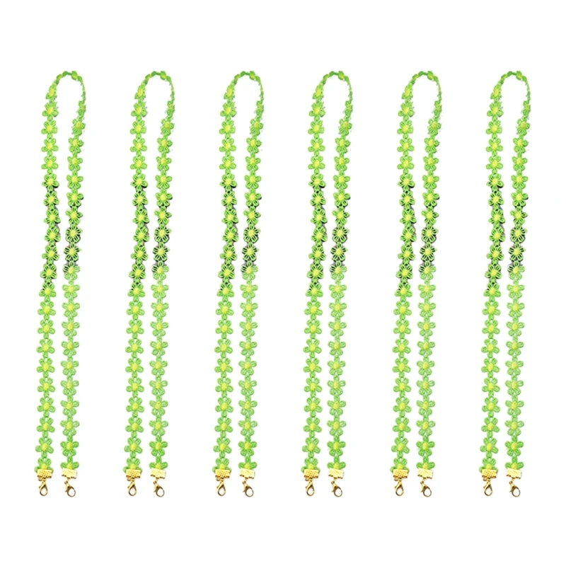 

6Pcs Colorful Daisy Floral Face Mask Holder Lanyard Extension Strap Ear Saver X7XC