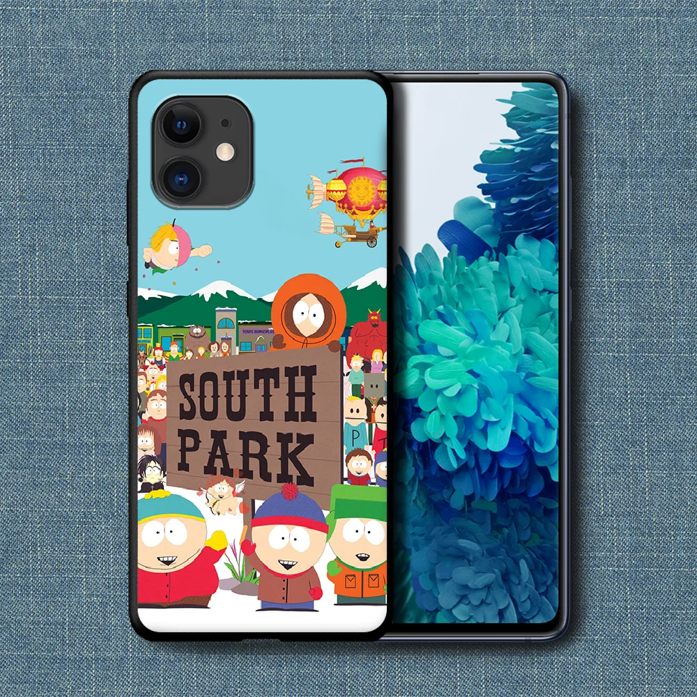 

South-Park Funny Cartoon Phone Case For iPhone 4 4s 5 5S SE 5C 6 6S 7 8 Plus X XS XR 11 12 Mini Pro Max 2020 black Coque Fashion