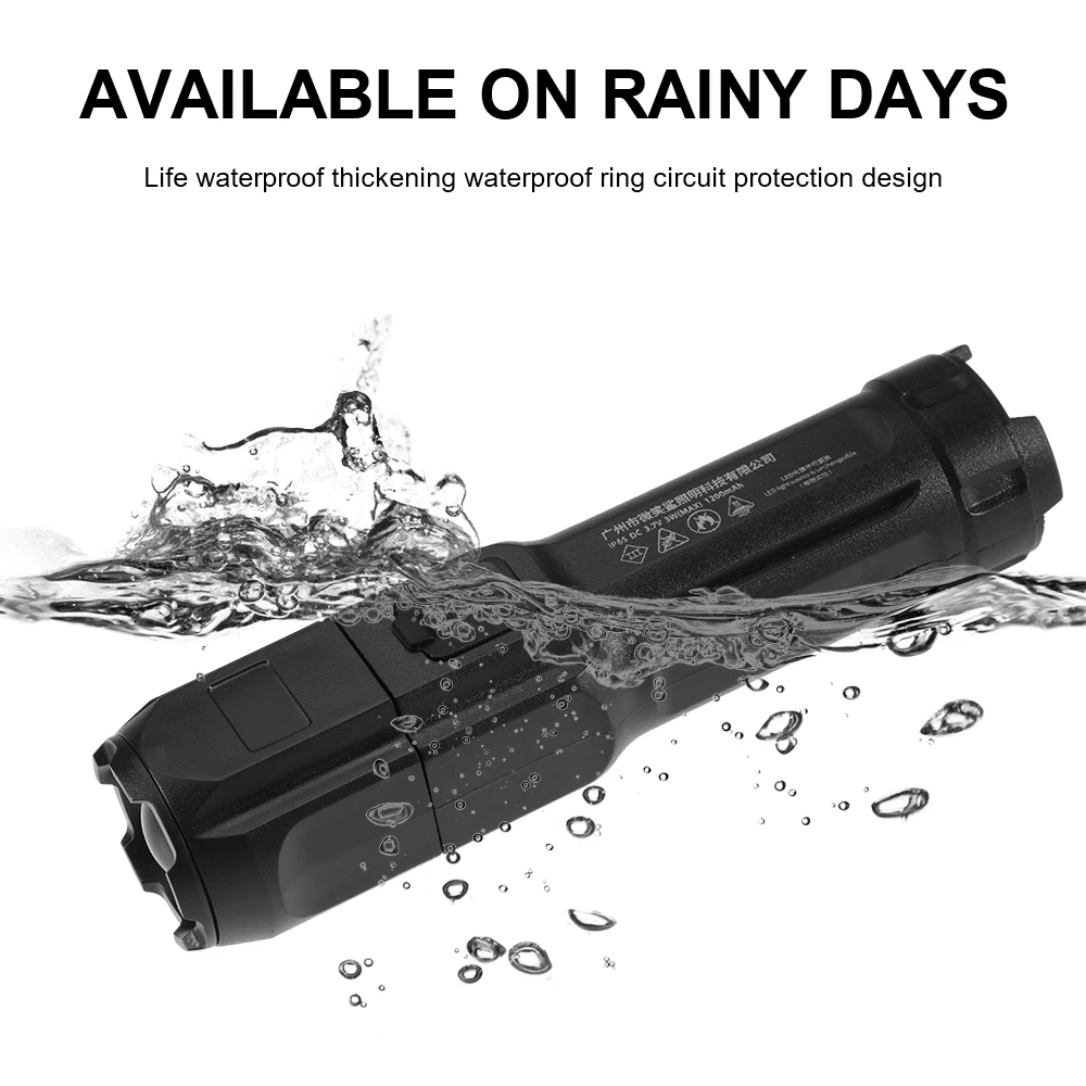 

SMILING SHARK Super Bright Flashlight ABS Strong Light Focusing Electric Flashlight Outdoor Portable Home Rechargeable Torch