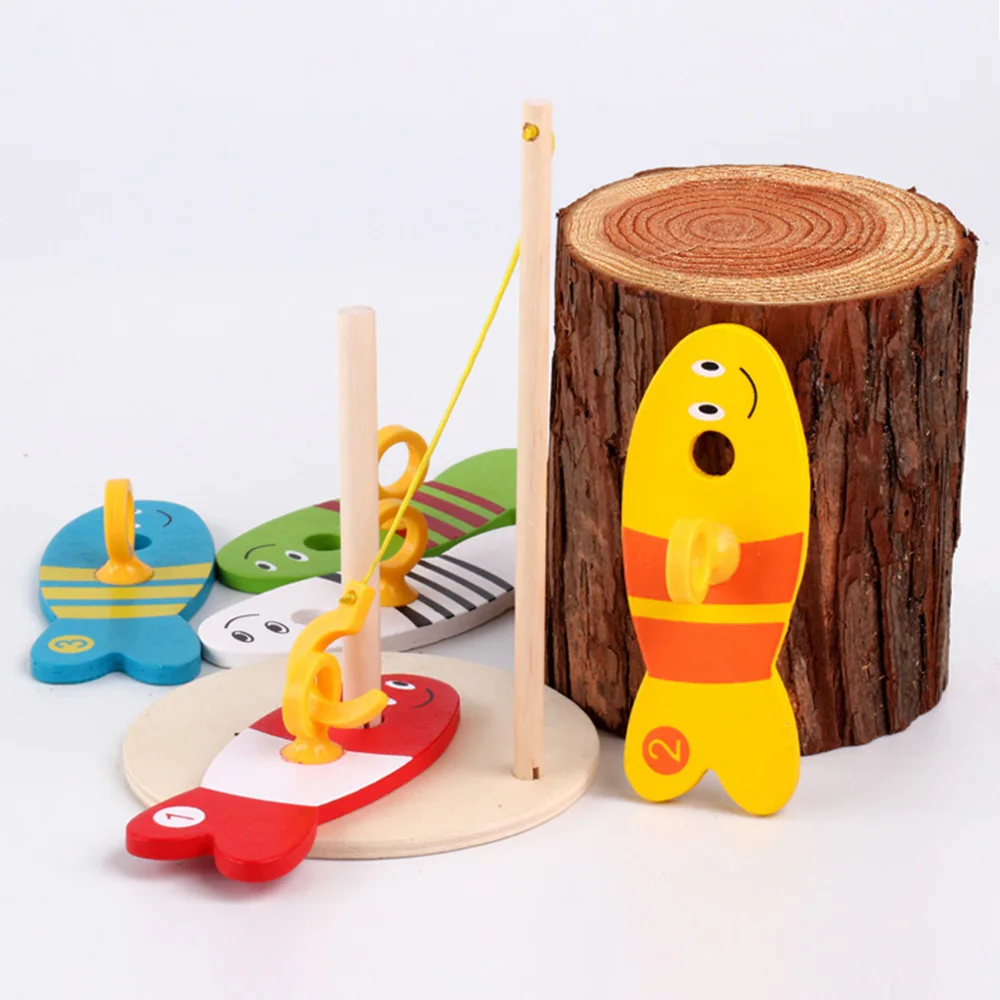 Деревянные игрушки для рыбалки гнездо цифровые рыболовные игры экологически