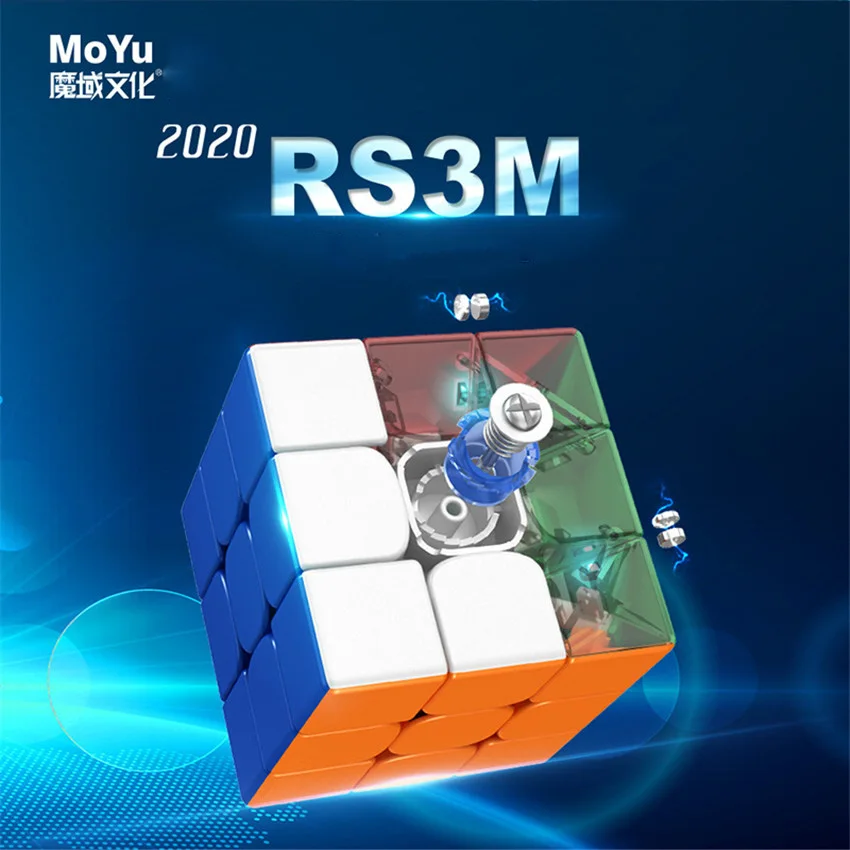 

2020 Новый MoYu RS3m 3x3x3 Магнитный магический куб-головоломка без наклеек профессиональные магниты 3x3 скоростной куб