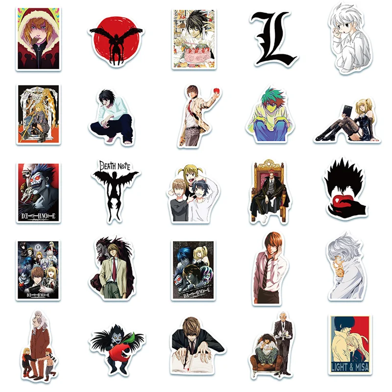 103050 pcs anime death note cartoon graffiti childrens toy laptop mobile phone computer luggage decoration sticker gift free global shipping
