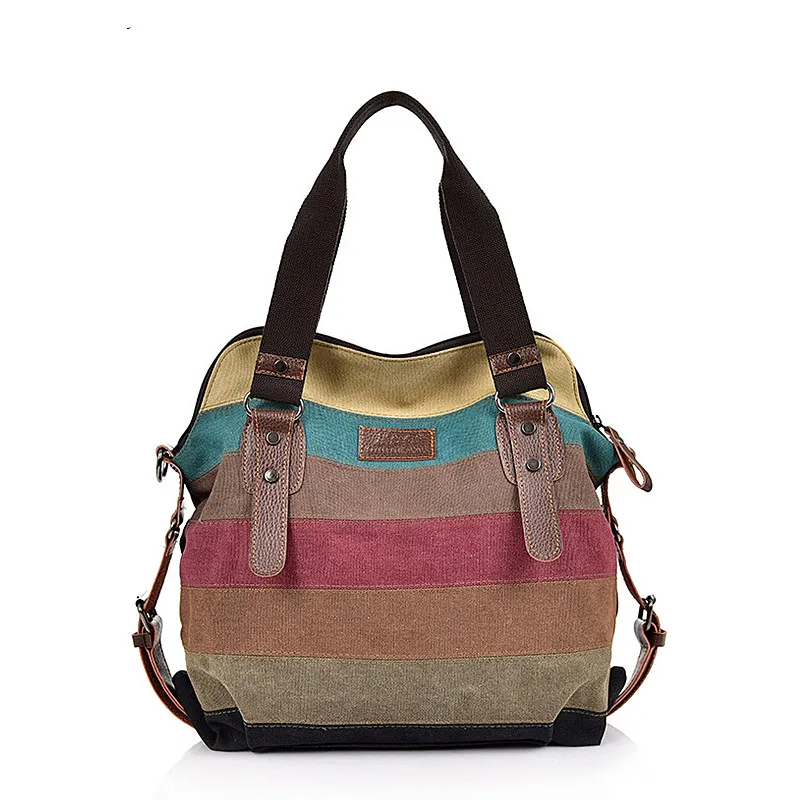 

Новинка 2020, женская сумка-тоут с цветными полосками, многофункциональная сумка через плечо для ноутбука