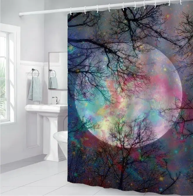 

3D Lion Wolf Printing Shower Curtains Waterproof Polyester Bath Curtain with Hooks Bathroom Decor 72x72inches