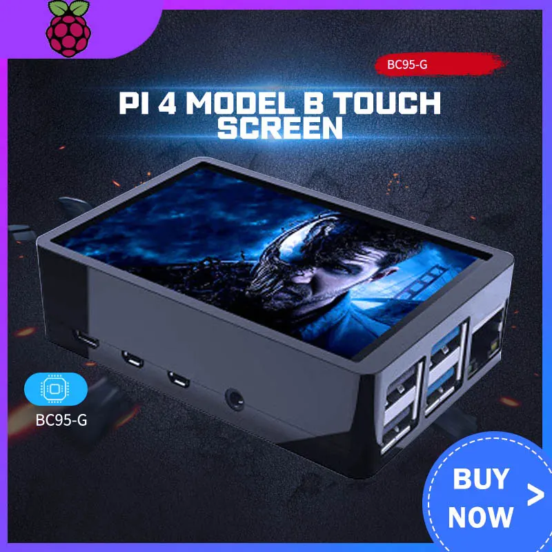 3.5 inch Raspberry Pi 4 Model B Touch Screen 480*320 LCD Display + Touch Pen + Dual Use ABS Case Box Shell for Raspberry Pi 4