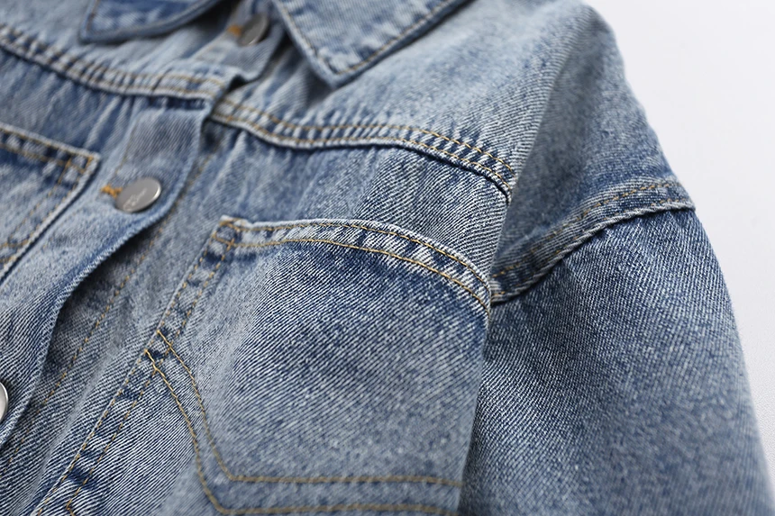 Girls Fashion Tassel Denim Jacket With Big Pockets Spring Autumn Kids Wholesale Lots Bulk Clothes Toddler Girl Cotton Jeans Coat | Детская