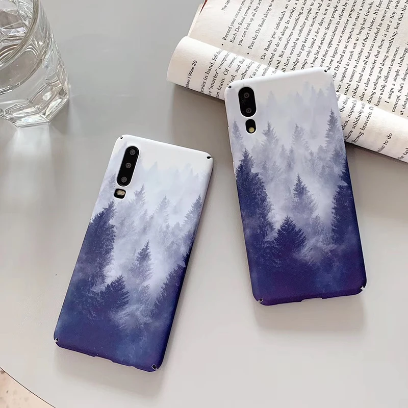 Лес в тумане Твердые чехлы из PC для huawei P20 P30lite Mate20 Pro P10Plus смартфона Honor 8X9X9 10Lite V20 20 Nova 3 3i 4 5 5i Y9 чехлы
