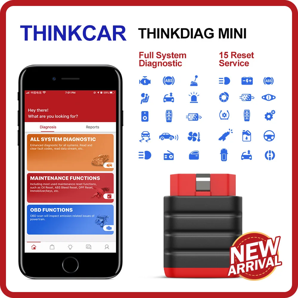 ThinkCar Thinkdiag Mini Bluetooth OBD2 Автомобильный сканер профессиональная полная система Obd2