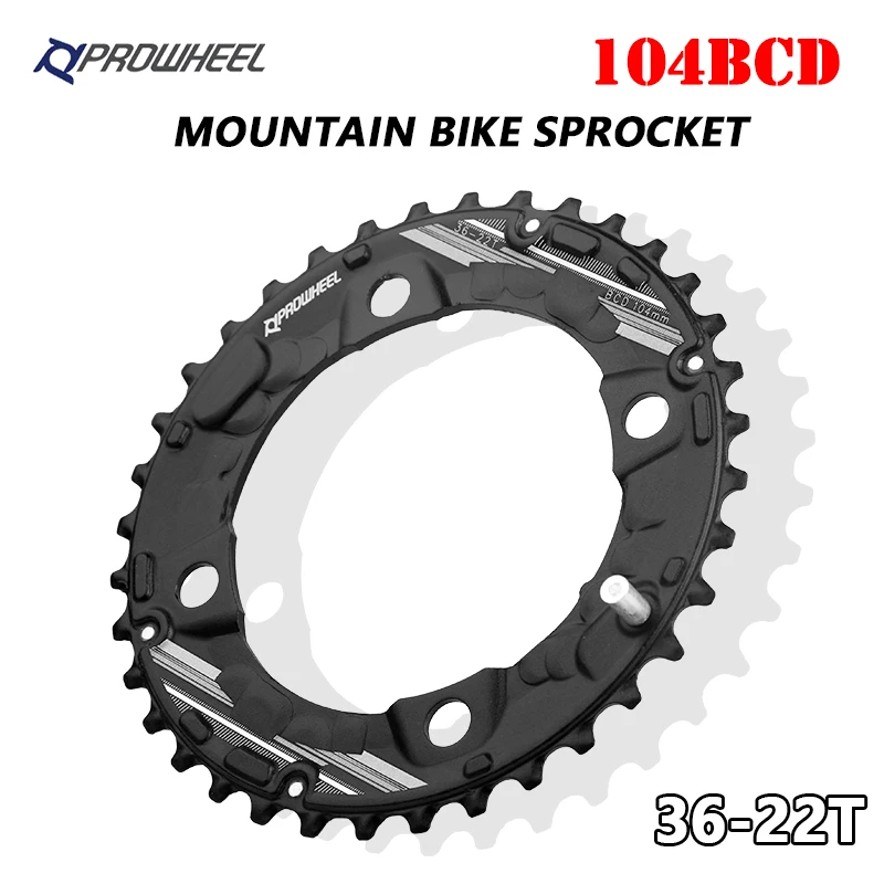 PROWHEEL 64BCD 104BCD MTB велосипедные звездочки с двойным кольцом 26T 28T 36T 38T Кривошип