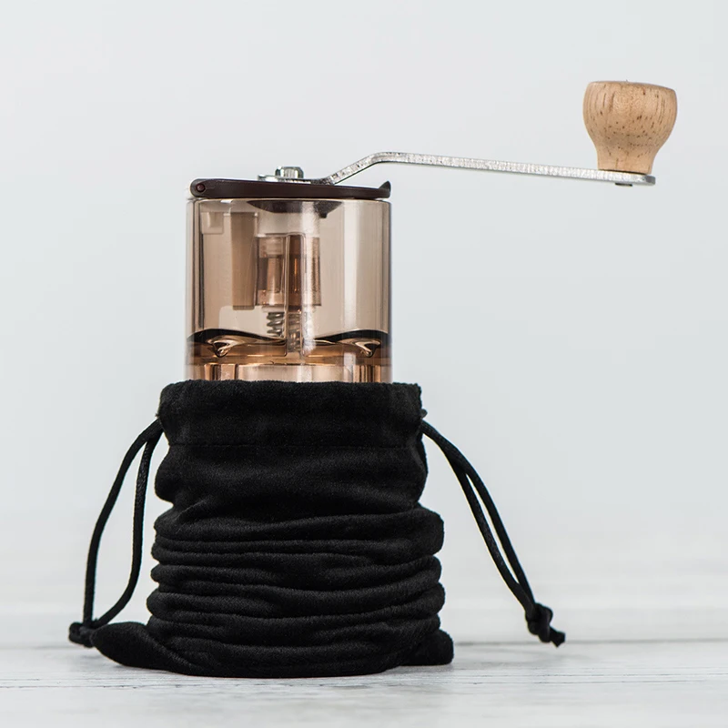 Кофемолка с ручным приводом портативная прозрачная мини кофемолка для дома и