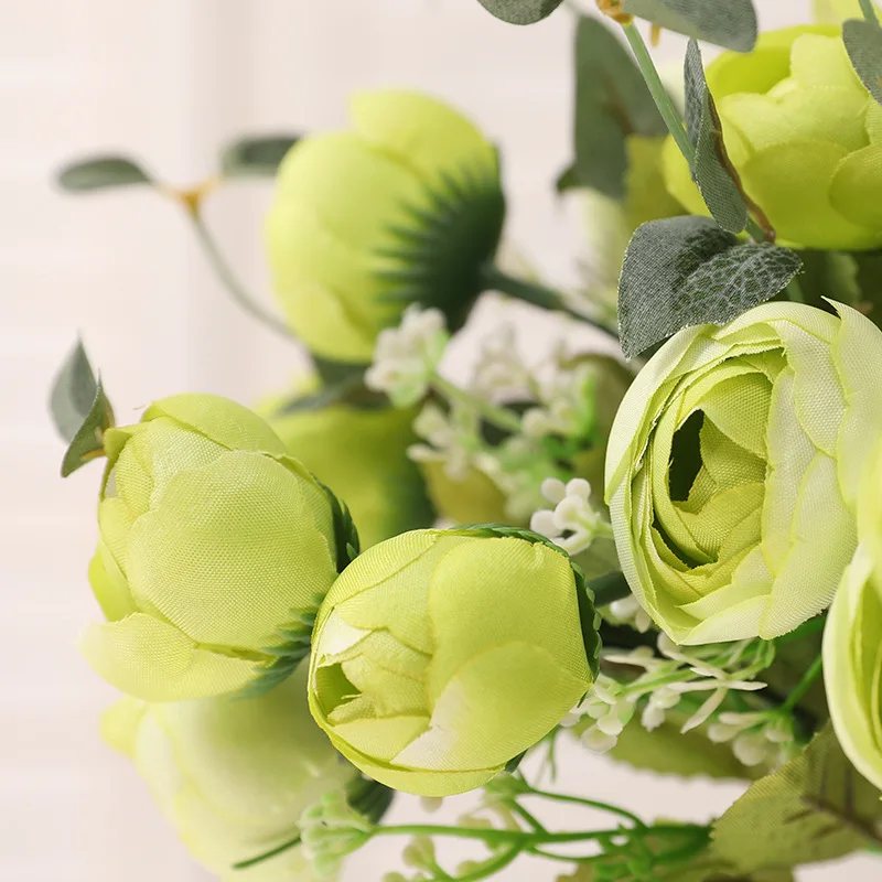 Искусственный Весенний букет из камелий с 10 головками шелковые цветы для