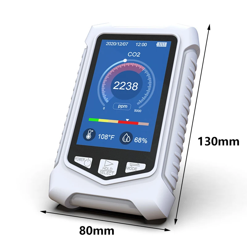 

Indoor CO2 Meter, Temperature and Relative Humidity Carbon Dioxide Detector, Air Quality Monitor for Home Office