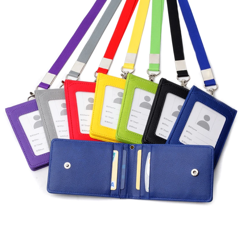 

1pc Card Holder Neck Strap with Lanyard Badge Holder Staff Identification Card Bus ID Holders Kawaii Stationary Card Holder