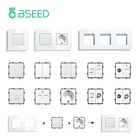 Настенные светильник ключатели BSEED со стеклянной панелью, белые USB-розетки
