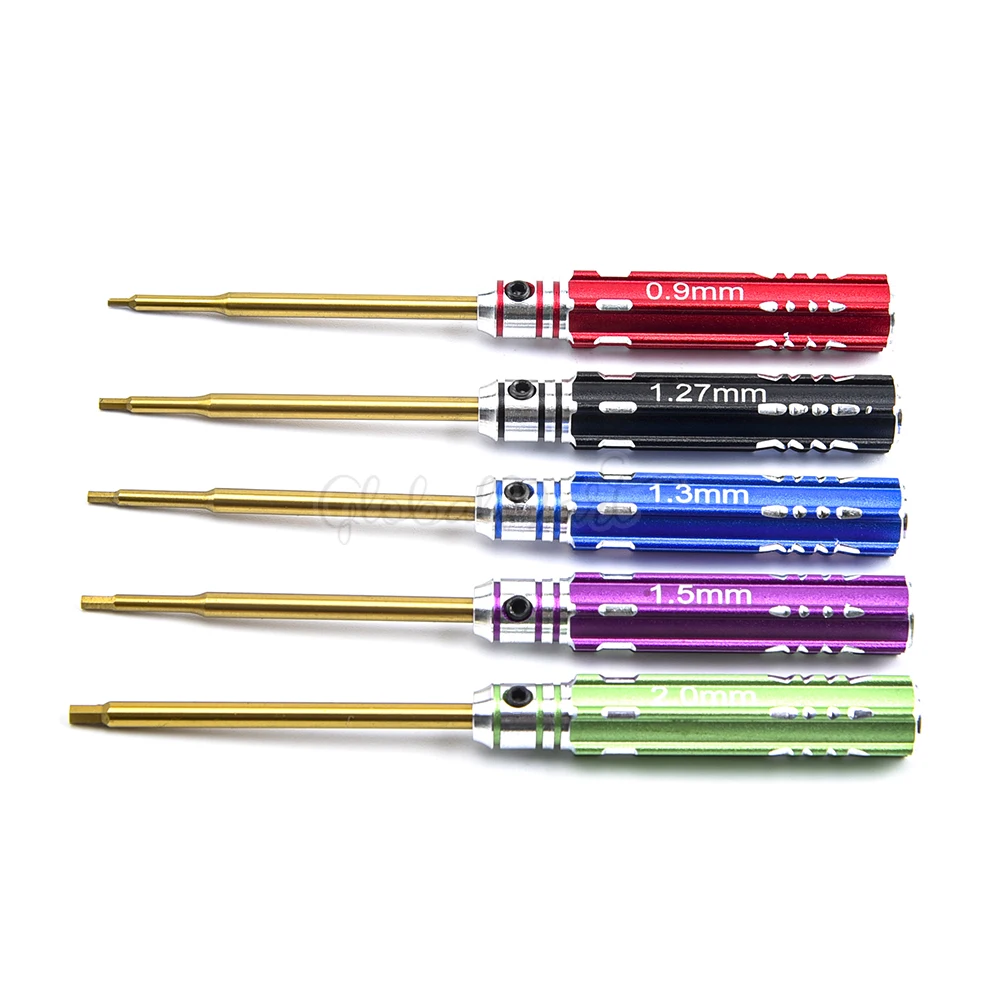 5PCS/Set Hex Screw Driver RC Screwdriver Tools Kit Set 0.9mm 1.27mm 1.3mm 1.5mm 2.0mm for Repair Tool 1/24 Axial SCX24 Car |