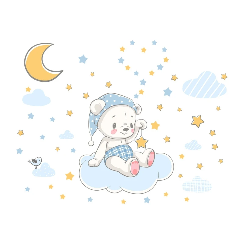 

Valentine's Day Luminous Cartoon Moon Star DIY Wall Sticker Glow in the Dark Mural Decal Baby Children for Home Room Decor