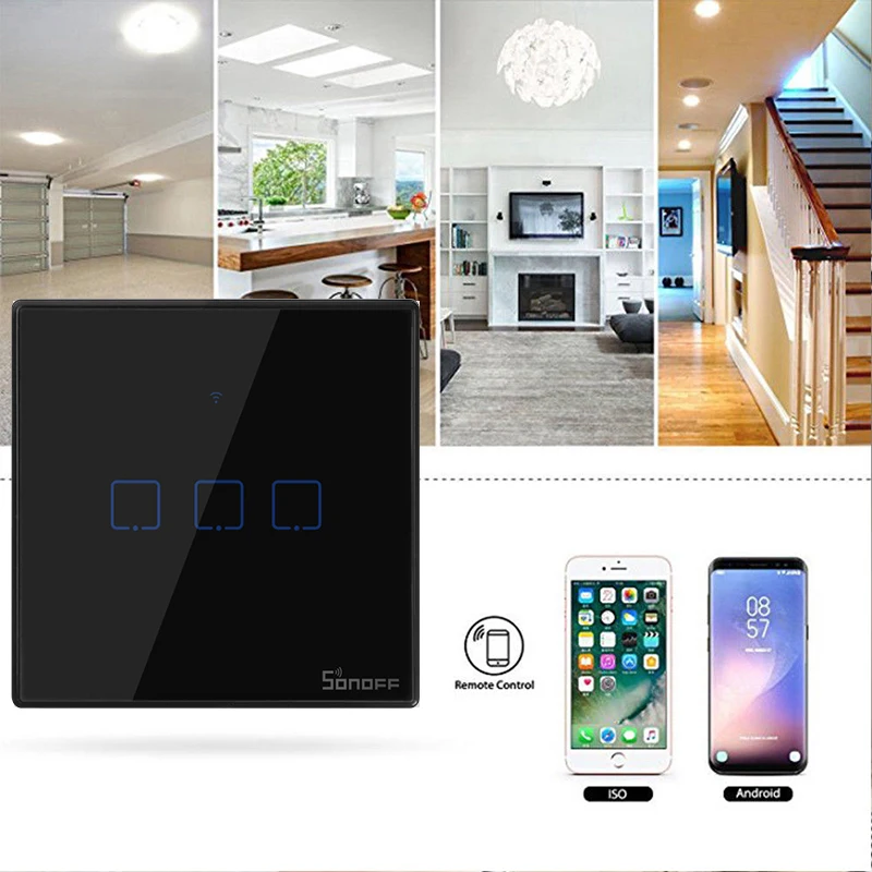 Умный выключатель света SONOFF T2/T3 US переключатель TX WiFi eWelink прерыватель настенный