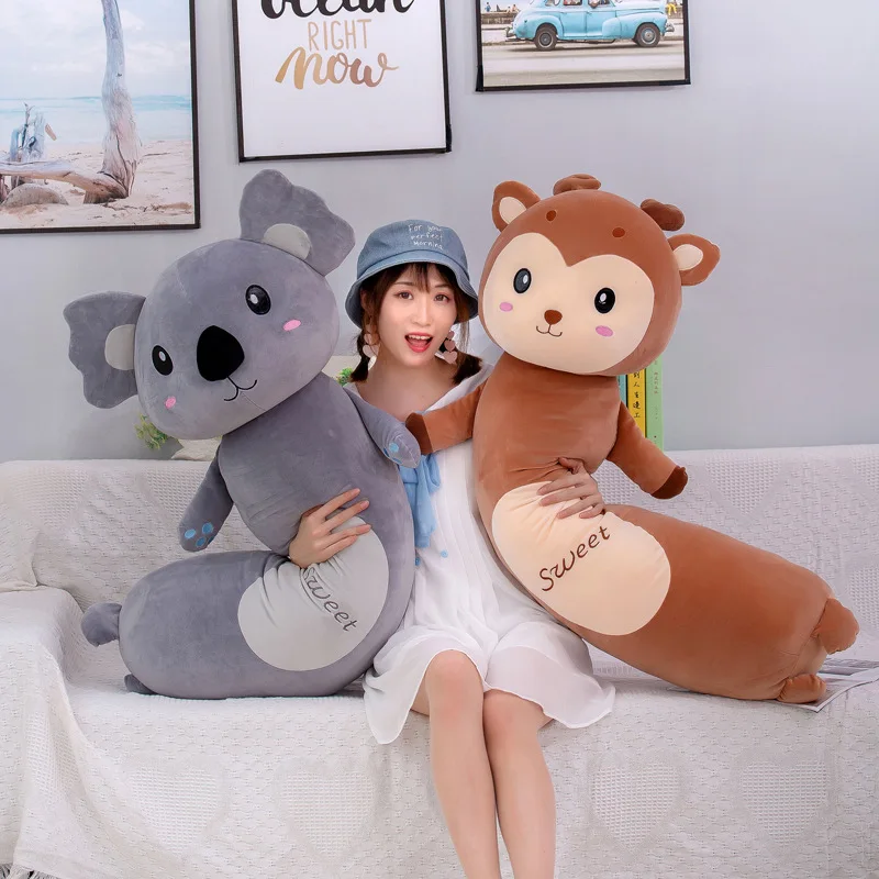 Длинная Подушка с животными большой размер мультяшный тигр коала Детский слон