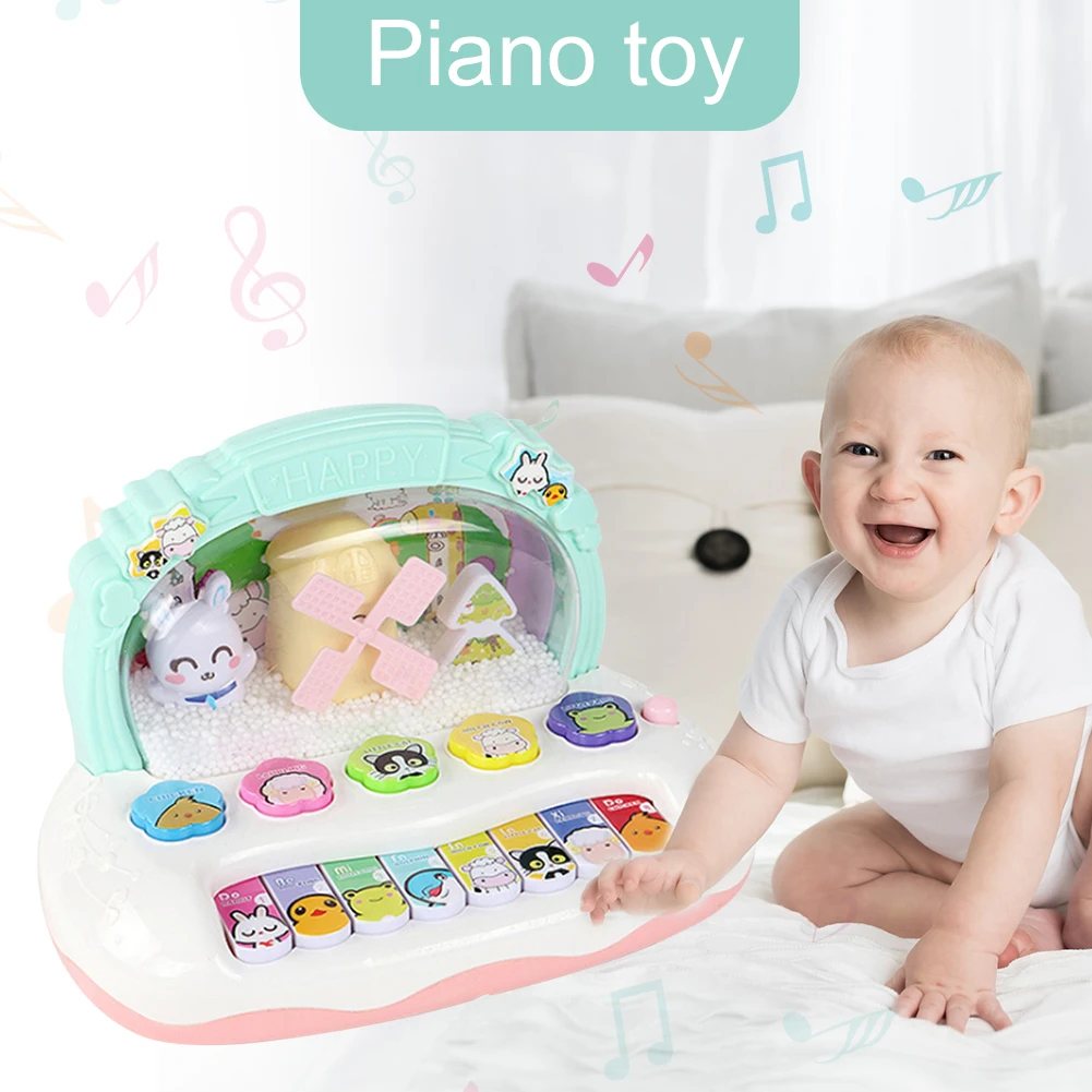 

Hot Sale Musical Instrument Toy Baby Kids Glowing Snowflake Windmill Piano Developmental Music Educational Toys For Sweetie