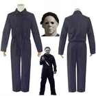 Костюм Майкла Майерса из фильма Хэллоуин, униформа убийцы, маска на голову, аниме косплей-Костюмы для хэллоуивечерние мужчин и взрослых