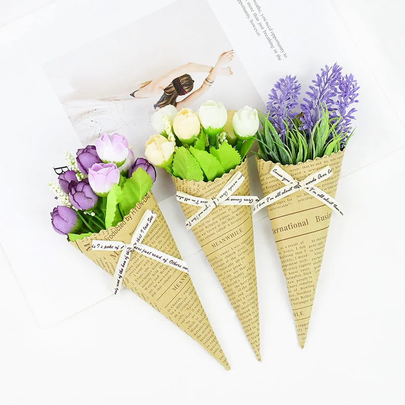 

3 Bouquet Mini Paper Tube Flower Popular Wedding Party Decoration Photo Props Bouquet Dried Flowers Birthday Present Accessories