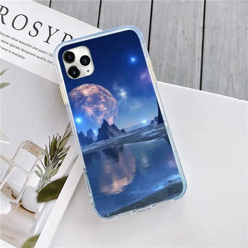 

with white moon stars space astronaut high quality Phone Case coque for iPhone 11 12 pro XS MAX 8 7 6 6S Plus X 5S SE 2020 XR