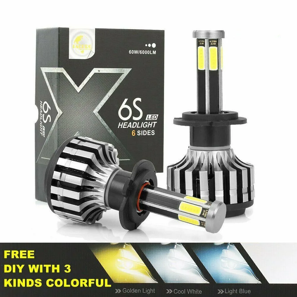 2020 Новый 360 ° COB H7 h4 светодиодный Автомобильные фары 12V 9005 9006 HB3 HB4 9004 9007 h13 Hi/короче