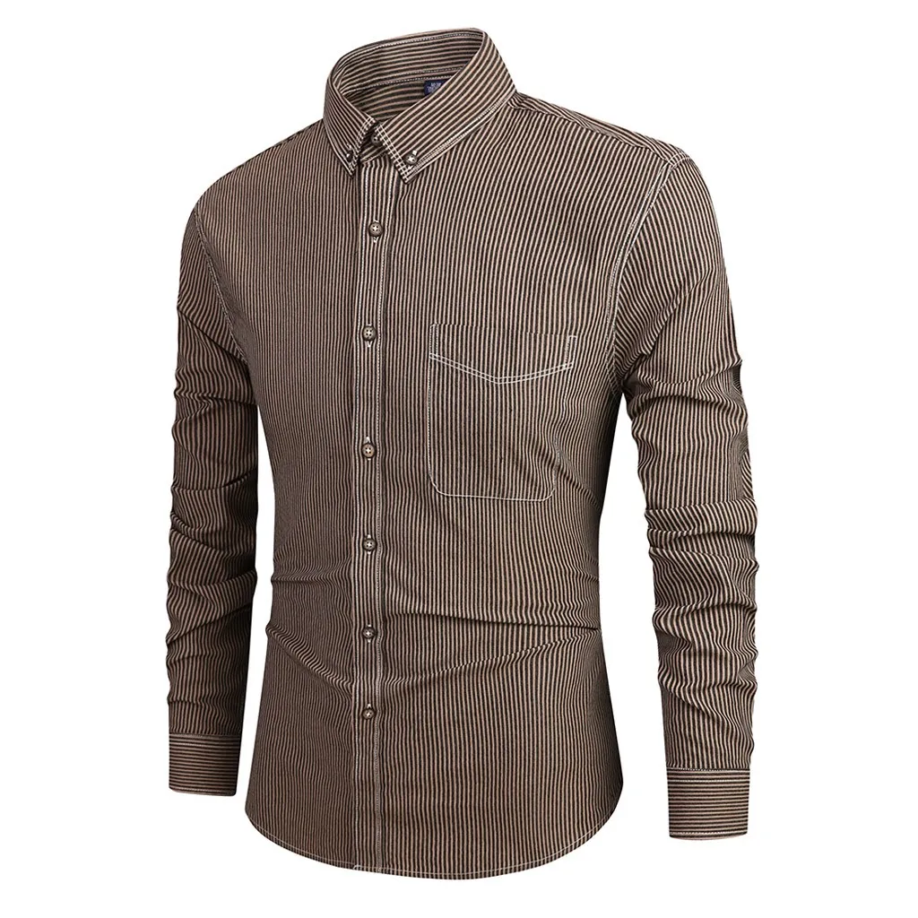 SAGACE многоцветная модная мужская рубашка с длинным рукавом и отложным воротником