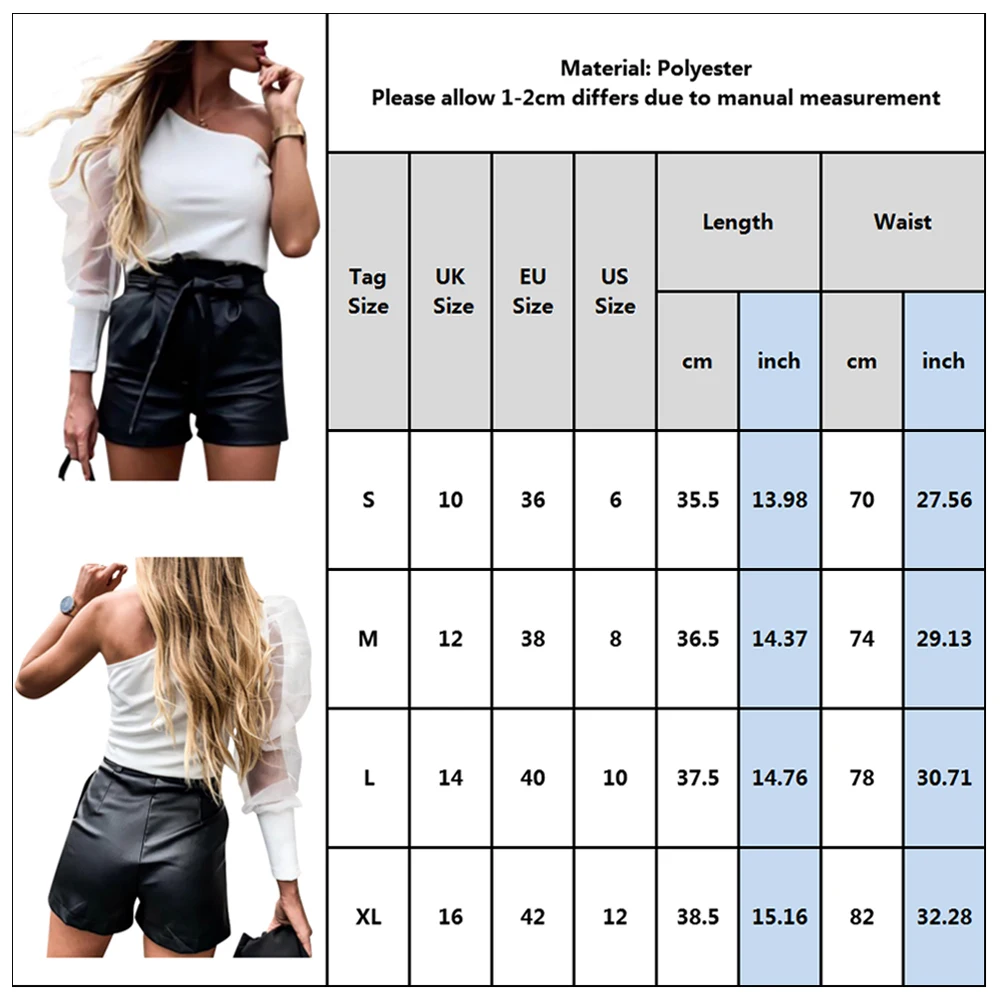 

Women Leather Shorts England Style Bottoms Black Short Mujer Casual PU Leather Shorts feminino Sexy High Waist Belt Shorts D30