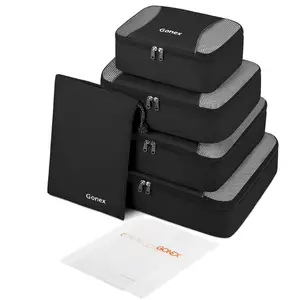Набор упаковочных кубиков Gonex, 5 универсальных ультралегких дорожных органайзеров, 4 многоразовых пакета на молнии