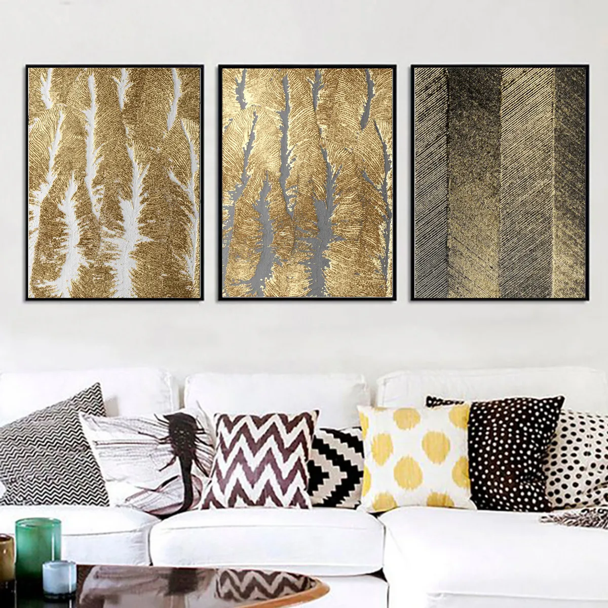 Современная Золотая текстура Холст плакат печать картина висячая стена домашний