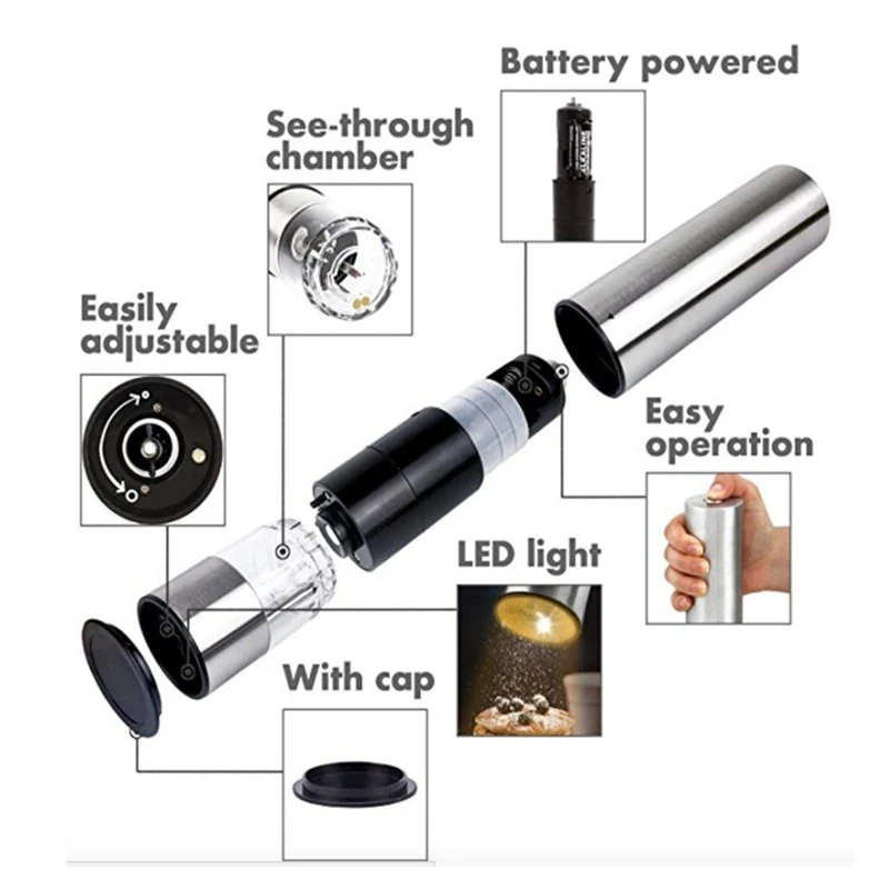Electric Salt and Pepper Grinder Set (Batteries not included) | Дом и сад