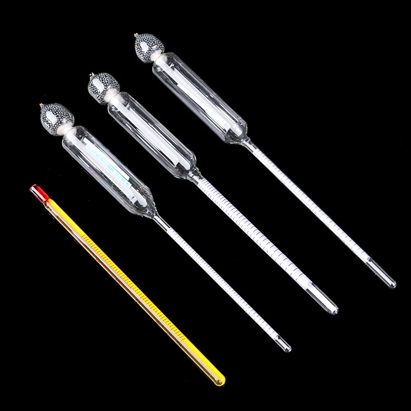 3pcs Alcohol Hydrometer Home Brew Beer Wine Meter + Thermometer Conversion Table Tester | Инструменты