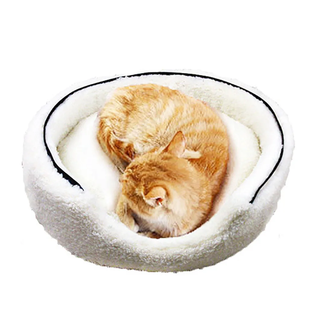 

Cute Cat House Half Closed Christmas Warm Soft Winter Pet Cat Litter Cushion House Sleeping Nest Winter Zipper 3 Sizes 19Dec31