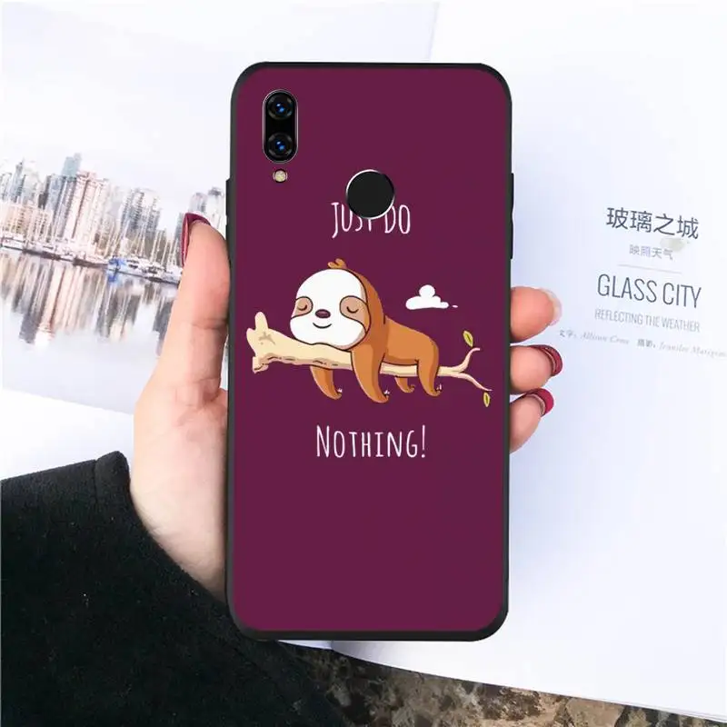 

Cute sloth cartoon Animals funny Phone Case For Huawei Honor view 7a5.45inch 7c5.7inch 8x 8a 8c 9 9x 10 20 10i 20i lite pro
