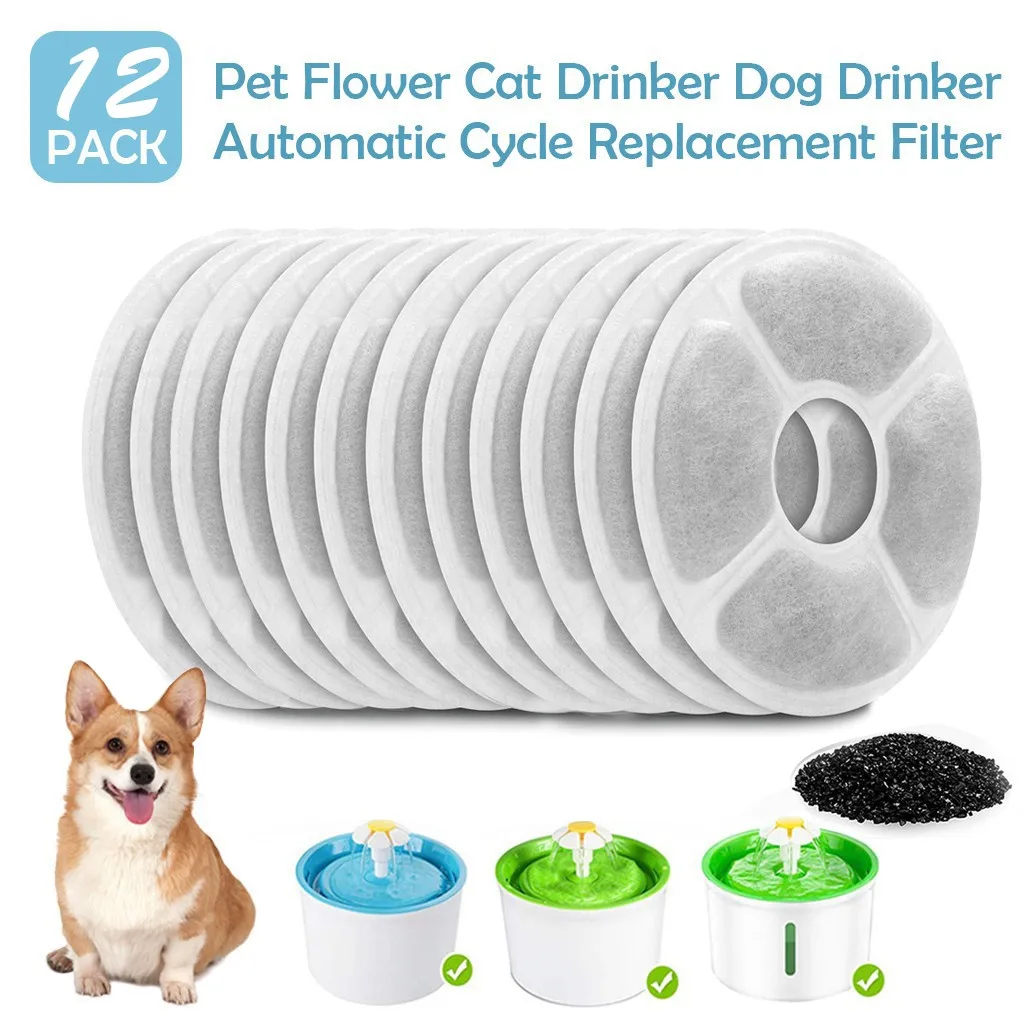 

Pet Fountain Filter Cat Dog Fountain Replacement Filters Pet Water Fountain Activated Carbon Filter Water Drinking Fountain